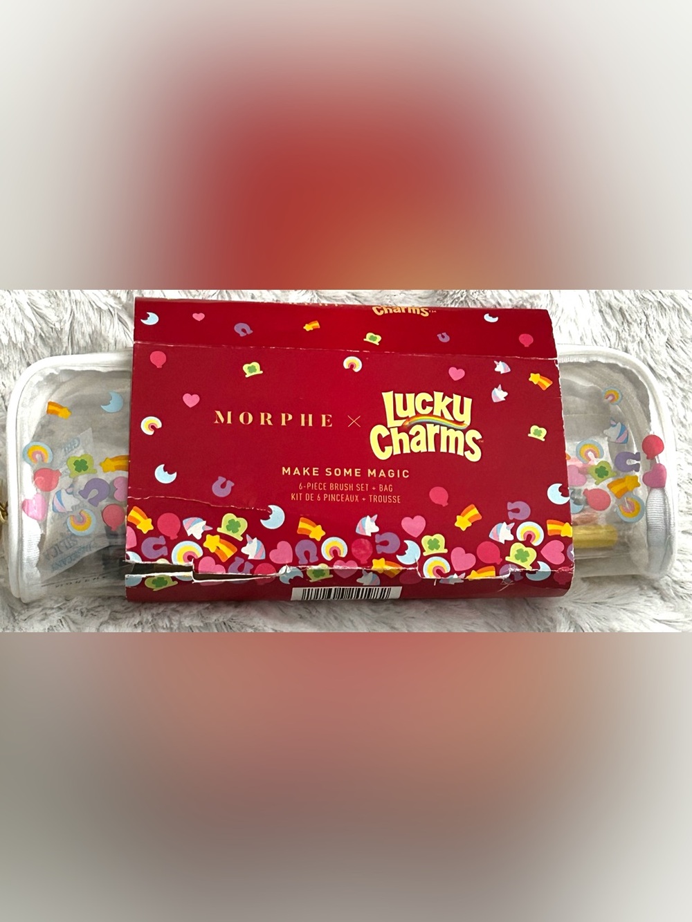 Morphe x Lucky Charms Colorful Brush Set with Clear Charm Pouch